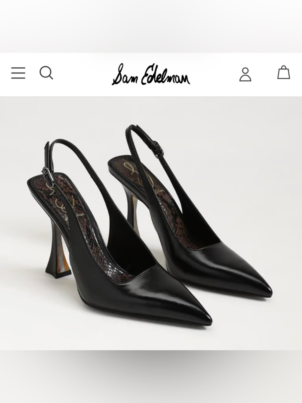 Sam Edelman Black Pointed Toe Slingback Pumps Odette SIZE 10M BRAND NEW